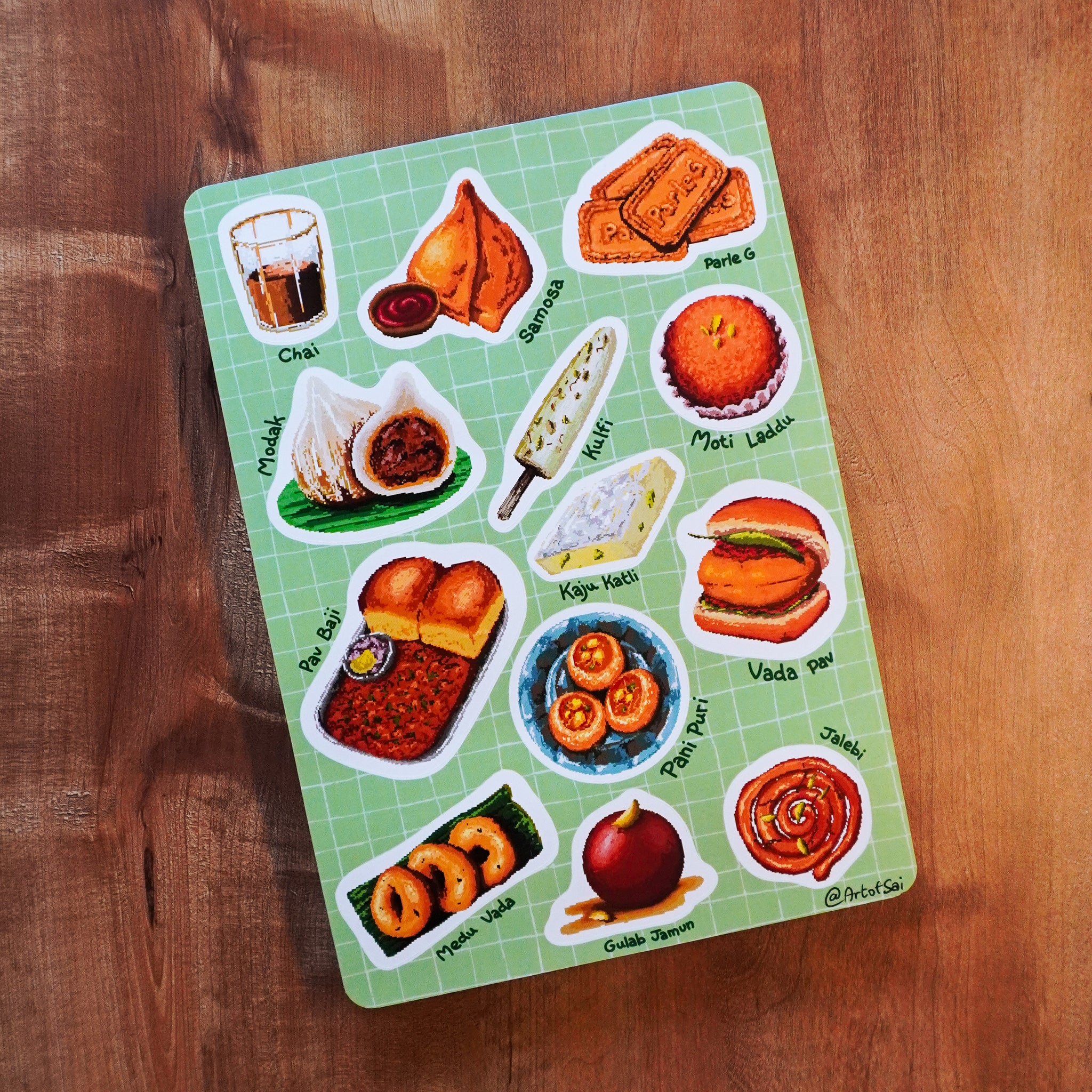 Indian Snacks Sticker Sheet